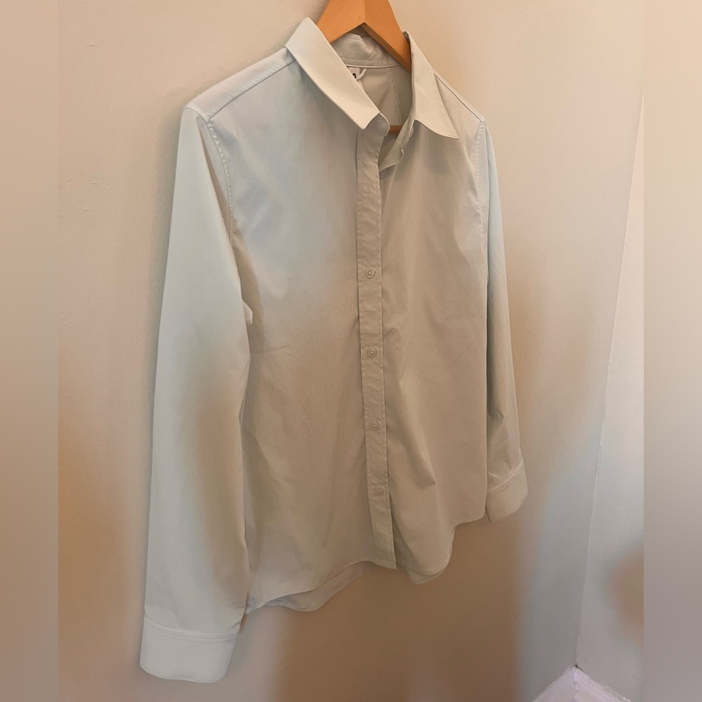 Athleta Light Green Button Down Shirt - image 7